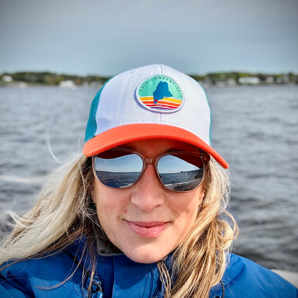 
                      
                        Maine Trucker Hat - Colorful Embroidered Logo Patch
                      
                    